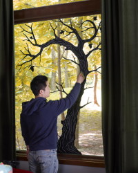 Halloween window silhouette